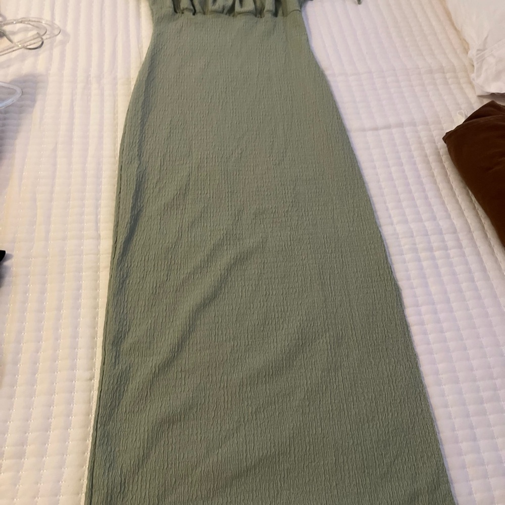 Elegant Green Strapless Dress